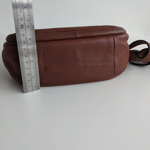 Cognac Fossil Peyton Small Crossbody Purse Leather and Suede - Picture 14 of 16